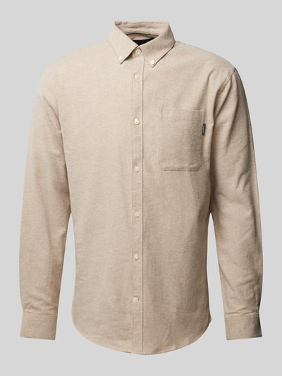 Lindbergh Freizeithemd mit Button-Down-Kragen Sand 2