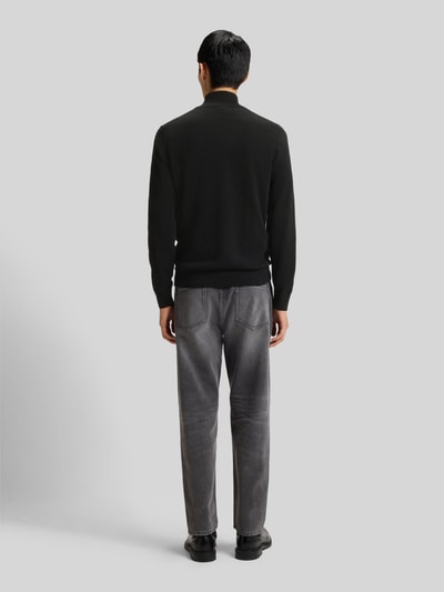 HUGO Regular Fit Troyer aus reiner Baumwolle Modell 'SAN QUINTUS' Black 5