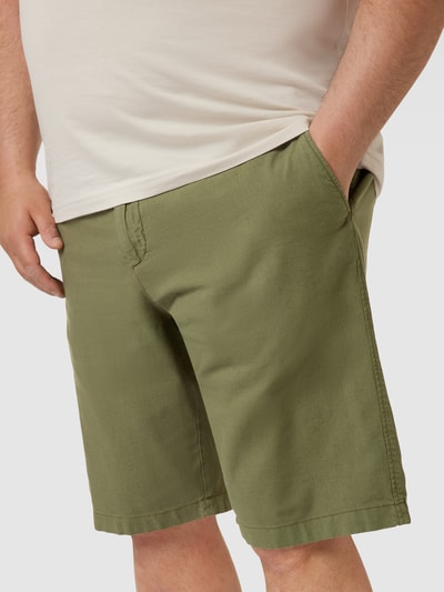 MARC O’POLO PLUS PLUS SIZE Bermudas aus Baumwoll-Leinen-Mix Modell 'Salo' Oliv 3