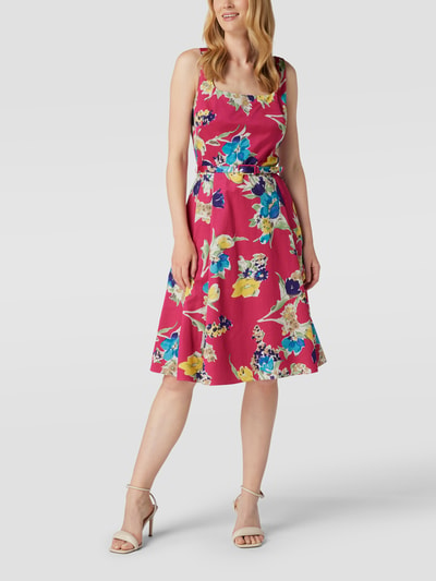 Lauren Ralph Lauren Cocktailkleid mit Karree-Ausschnitt Modell 'Havram' Pink Melange 1