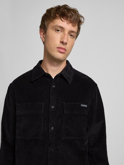 Calvin Klein Jeans Relaxed fit vrijetijdsoverhemd in ribcordlook, model 'Roy' Zwart - 3