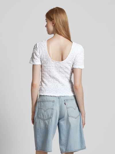 Tom Tailor Denim T-Shirt in Crinkle-Optik Weiss 5