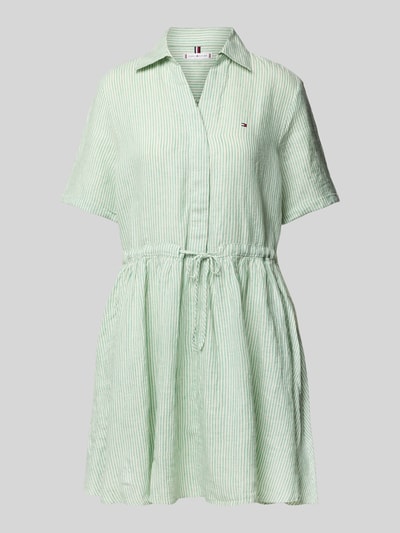 Tommy Hilfiger Ausgestelltes Hemdblusenkleid aus reinem Leinen Hellgruen 2