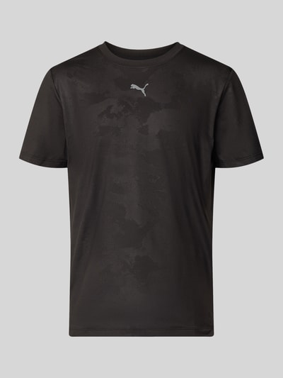Produktfoto, T-Shirt mit Label-Detail Modell 'CLOUDSPUN' von PUMA PERFORMANCE in Schwarz, elastischer Material-Mix, gerader Schnitt, Rundhalsausschnitt, Rückenlänge 63 cm bei Größe M