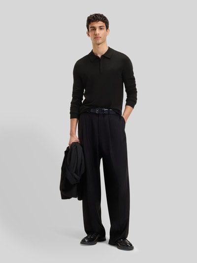 HUGO Slim fit poloshirt van viscosemix Zwart - 1