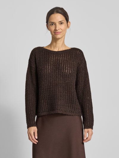 Betty Barclay Sweter z dzianiny z okrągłym dekoltem Ciemnobrązowy 4