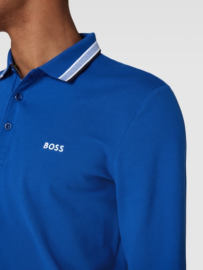 BOSS Green Poloshirt mit langen Ärmeln Modell 'PLISY' Royalblau 3