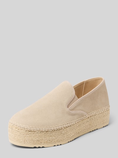 Espadrij Espadrilles aus Leder mit Plateausohle Beige 1
