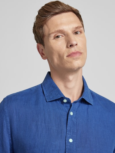 Mango Regular Fit Leinenhemd mit Kentkragen Modell 'AVISPAG' Jeansblau 3