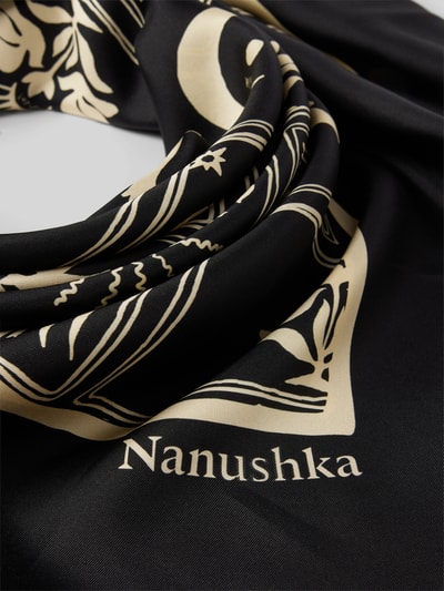 Nanushka Schal mit Label-Print Black 3