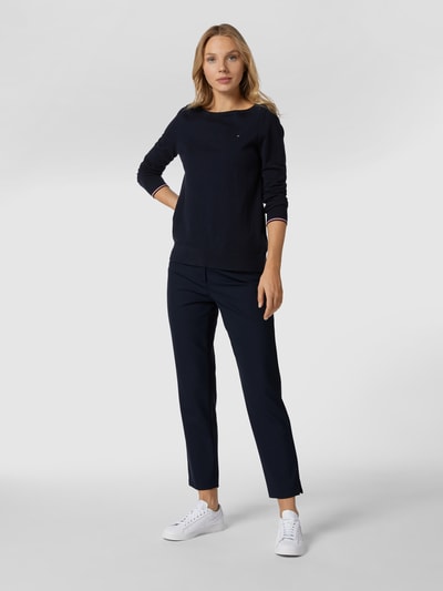 Brax Stoffen broek met persplooien, model 'Mara' Marineblauw - 1