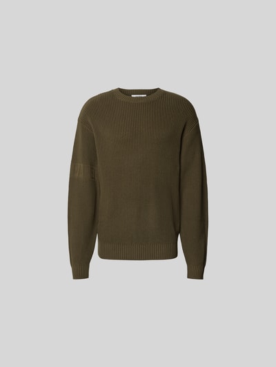 DAILY PAPER Pullover mit gerippten Abschlüssen Dunkelgruen 2