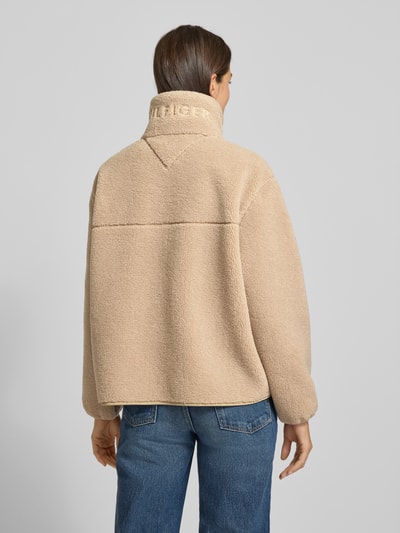 Tommy Hilfiger Regular fit jack van teddybont met opstaande kraag Camel - 5