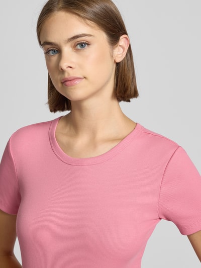Only Slim fit T-shirt van katoenmix, model 'VAL LIFE' Rosé - 3