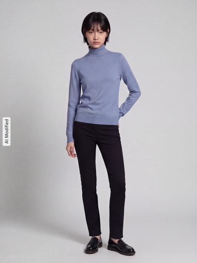 GANT sweter z golfem o kroju regular fit z mieszanki wełny Jasnoniebieski 1