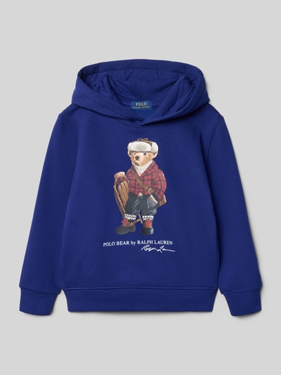 Polo Ralph Lauren Kids Bluza z kapturem o kroju regular fit z nadrukiem z logo Królewski niebieski 1
