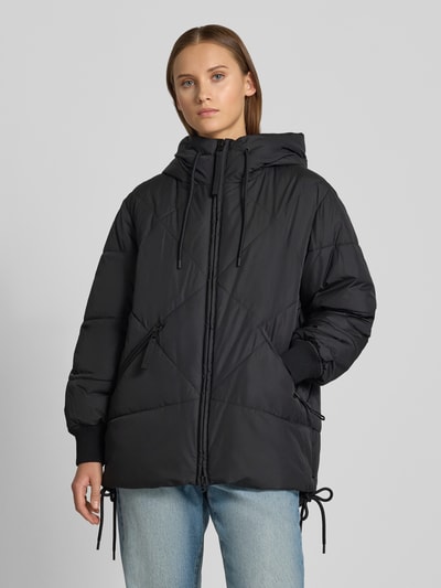 Marc O'Polo DENIM płaszcz pikowany o kroju relaxed fit z kapturem Czarny 4