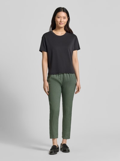 ZABAIONE Leinenhose mit elastischem Bund Modell 'Pa44uline' Khaki 1