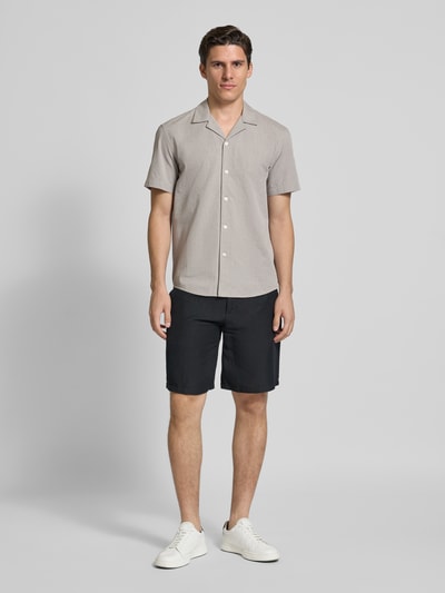 Tom Tailor Denim Relaxed Fit Freizeithemd aus reiner Baumwolle Mittelgrau Melange 1