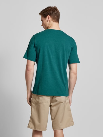 Jack & Jones T-shirt z detalem z logo model ‘ORGANIC’ Petrol melanż 5