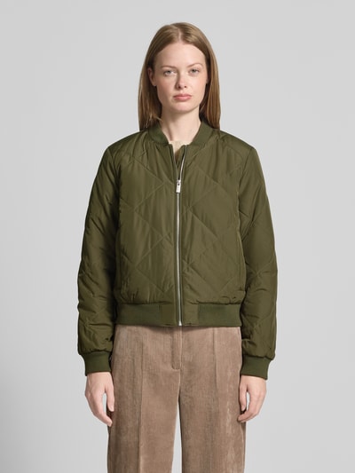 Tom Tailor Denim Regular fit collegejack met doorgestikte naden Olijfgroen - 4