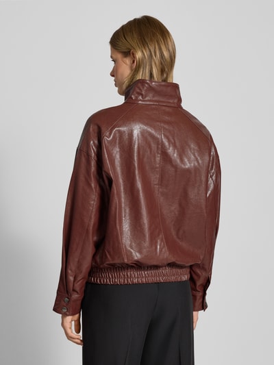 Only Regular Fit Jacke in Lederoptik aus Viskose-Mix Modell 'JULIA' Dunkelbraun 5