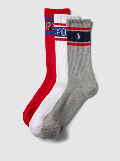 Polo Ralph Lauren Underwear Socken mit Label-Details im 3er-Pack Modell 'VARSITY' Rot 1