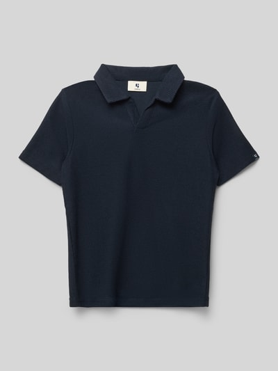 Productfoto, Regular Fit Poloshirt met structuurpatroon van Garcia, kindermodel met polokraag en korte mouwen, ruglengte maat 140: 54 cm