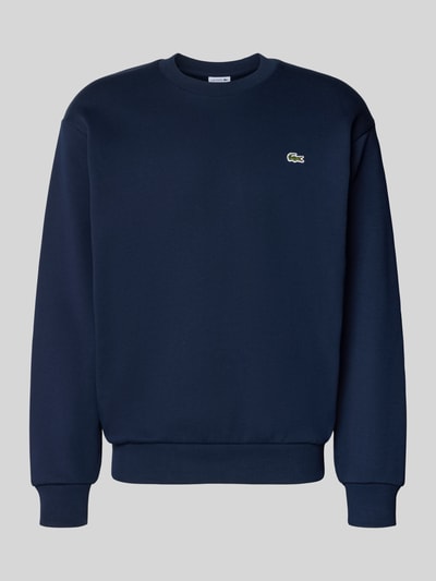 Produktfoto, Regular Fit Sweatshirt aus Baumwoll-Mix von Lacoste in Dunkelblau, glatte Oberfläche, elastische Bündchen, Herren Sweatshirt von Lacoste.