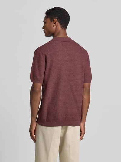 Jake*s Studio Men Koszulka polo w dzianinowym wyglądzie, krój regular fit Bordowy 5