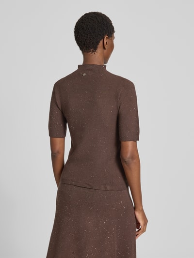 Liu Jo White Gebreid shirt met opstaande kraag Chocoladebruin - 5