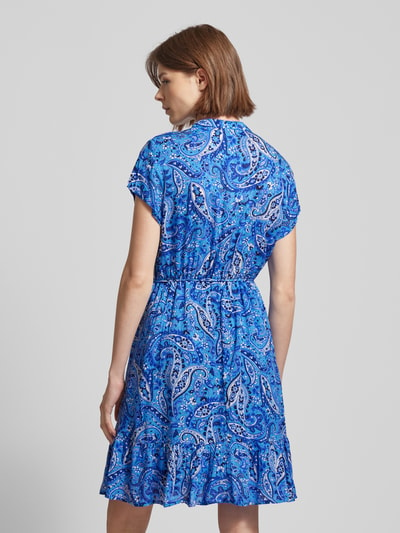 Only Knielange jurk met strikceintuur, model 'VENEDA' Lichtblauw - 5