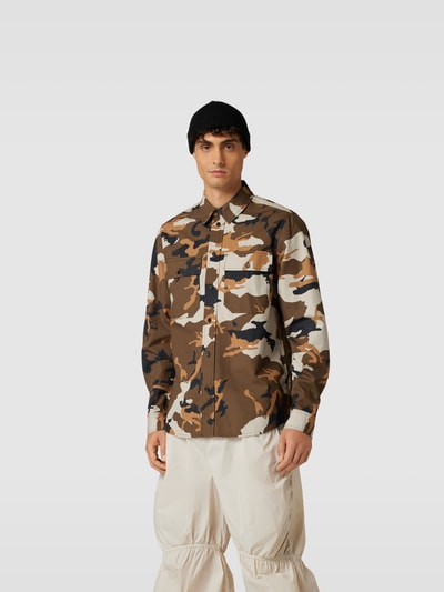 WOOD WOOD Freizeithemd mit Camouflage-Muster Mittelbraun 4