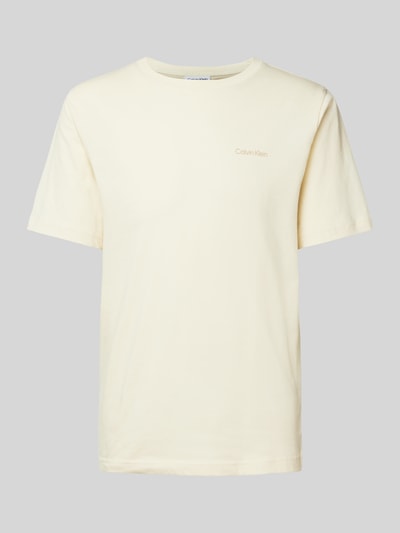 CK Calvin Klein T-shirt met labelprint, model 'ENLARGED' Beige - 2