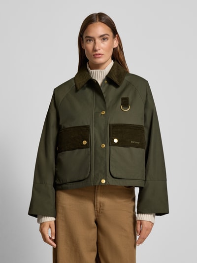 Barbour Relaxed Fit Jacke aus Baumwoll-Mix mit Cordkragen Modell 'PHOEBE' Oliv 4