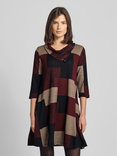 Apricot Relaxed Fit Kleid in Strick-Optik Bordeaux 4
