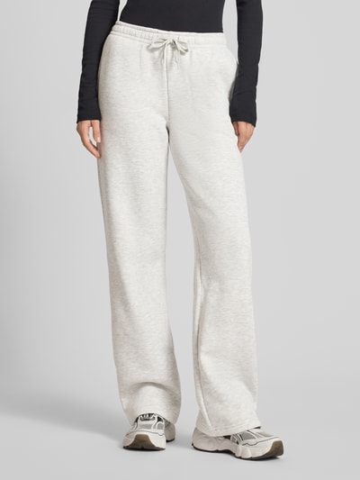 Gina Tricot Spodnie dresowe o kroju straight fit z tunelem Jasnoszary melanż 4