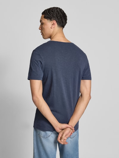 JACK & JONES T-Shirt aus Baumwolle Modell 'SPLIT' Dunkelblau 5