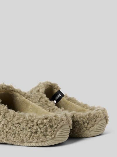 Verbenas Slippers met imitatiebont, model 'YORK CURLY' Lindegroen - 2