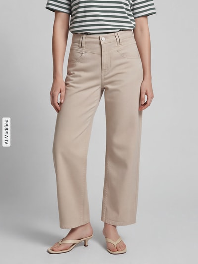 CAMBIO Regular Fit Barrel Jeans aus Baumwoll-Mix Modell 'ODELE' Beige 4