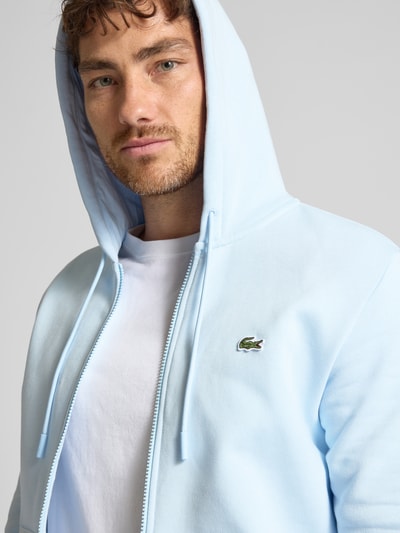 Lacoste Bluza rozpinana o kroju regular fit z mieszanki bawełny Jasnoniebieski 3