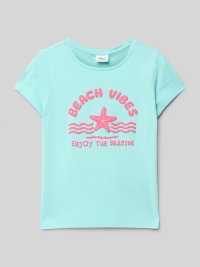 s.Oliver RED LABEL Regular Fit T-Shirt aus reiner Baumwolle Aqua 1