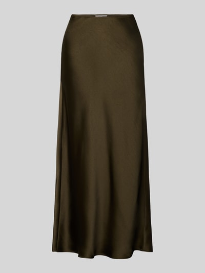 Samsøe Samsøe Maxirock aus Satin mit elastischem Bund Modell 'AGNETA' Oliv Melange 2
