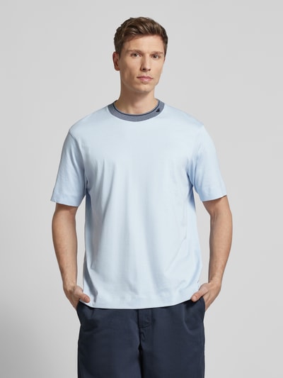 Emporio Armani T-Shirt mit Label-Stitching Hellblau 4