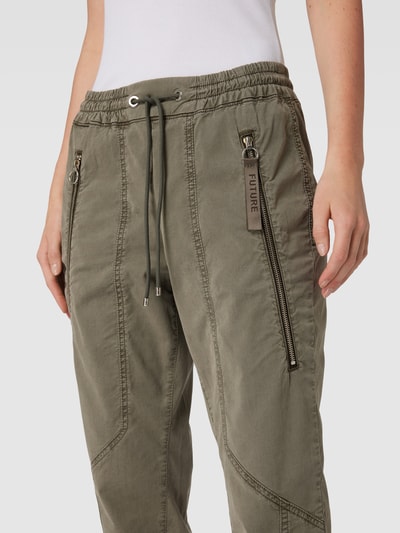 MAC Stoffhose mit Ziernähten Khaki 3