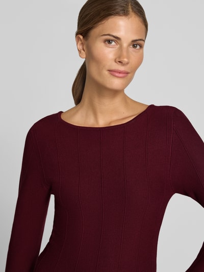 VILA Strickkleid mit Rundhalsausschnitt Modell 'VALUNI' Bordeaux 3