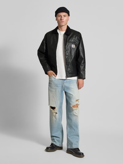 Carhartt Work In Progress Kurtka z kieszenią na piersi i detalem z logo model ‘DEAN’ Czarny 1