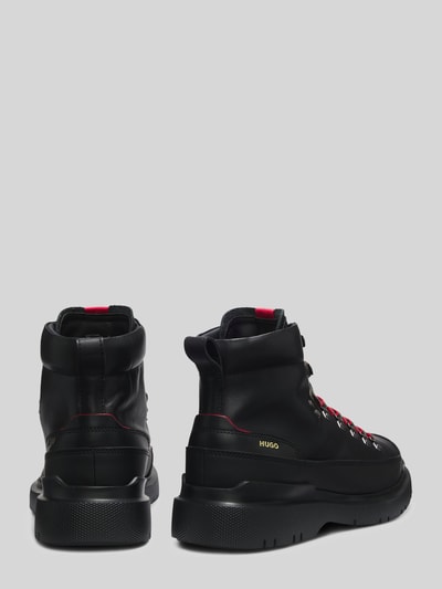 HUGO Boots aus Kalbnappa mit Profilsohle Black 2