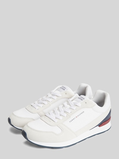 Tommy Hilfiger Sneakersy z naturalnej skóry z detale z logo Biały 1