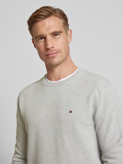 Tommy Hilfiger Gebreide pullover met ronde hals Lichtgrijs - 3